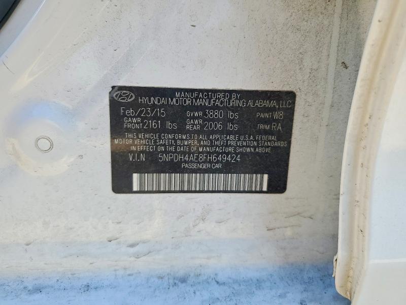 Продажа на аукционе авто 2015 Hyundai Elantra, vin: 5NPDH4AE8FH649424, номер лота: 41842846