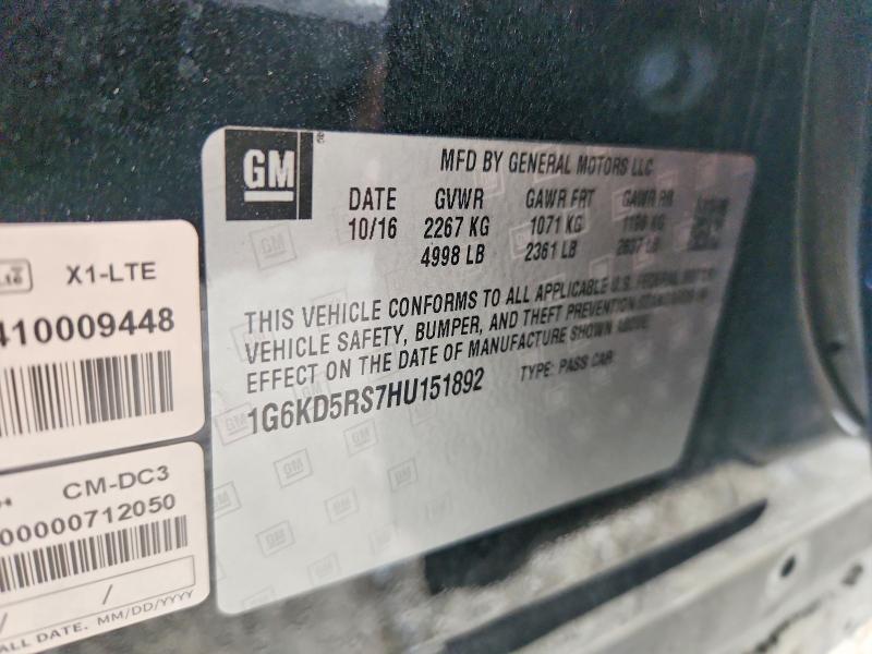 Продаж на аукціоні авто 2017 Cadillac Ct6, vin: 1G6KD5RS7HU151892, номер лоту: 46919966