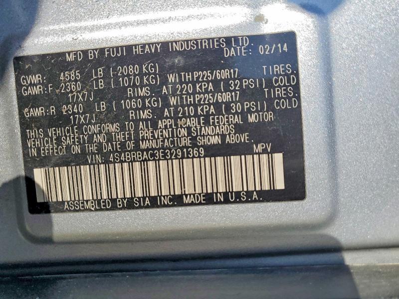 Продаж на аукціоні авто 2014 Subaru Outback, vin: 4S4BRBAC3E3291369, номер лоту: 47247496