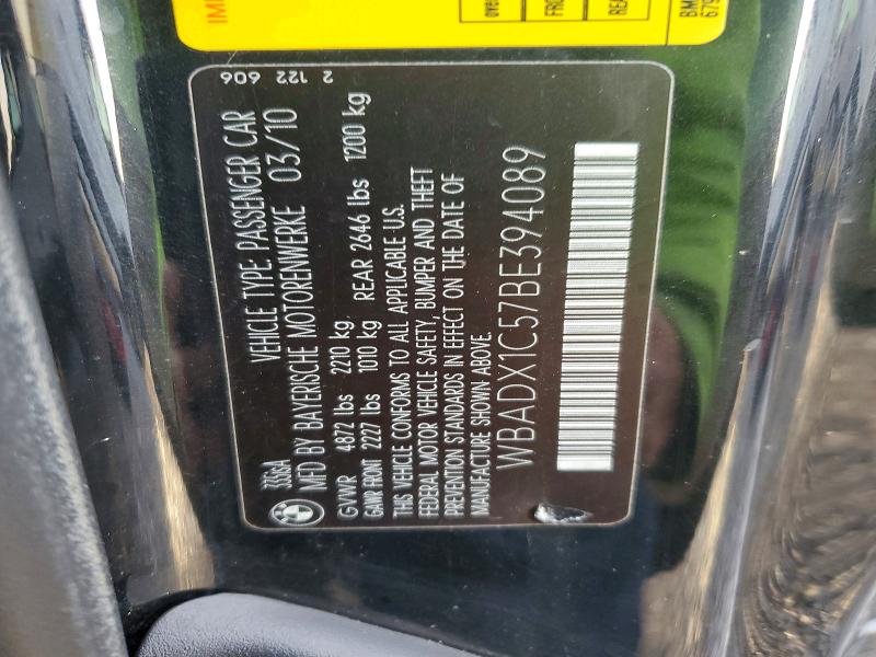 45733356 :رقم المزاد ، WBADX1C57BE394089 vin ، 2011 Bmw 335 مزاد بيع