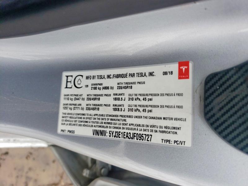 Aukcja sprzedaży 2018 Tesla Model 3, vin: 5YJ3E1EA3JF095727, numer aukcji: 42065196