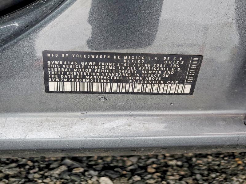 Продажа на аукционе авто 2024 Volkswagen Jetta, vin: 3VW7M7BU6RM011894, номер лота: 46177656