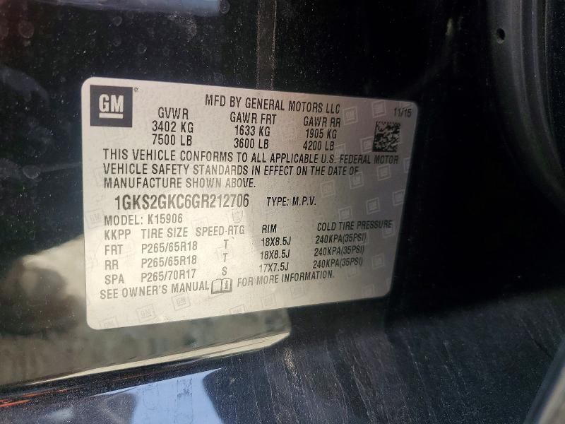Продаж на аукціоні авто 2016 Gmc Yukon Xl, vin: 1GKS2GKC6GR212706, номер лоту: 47944816