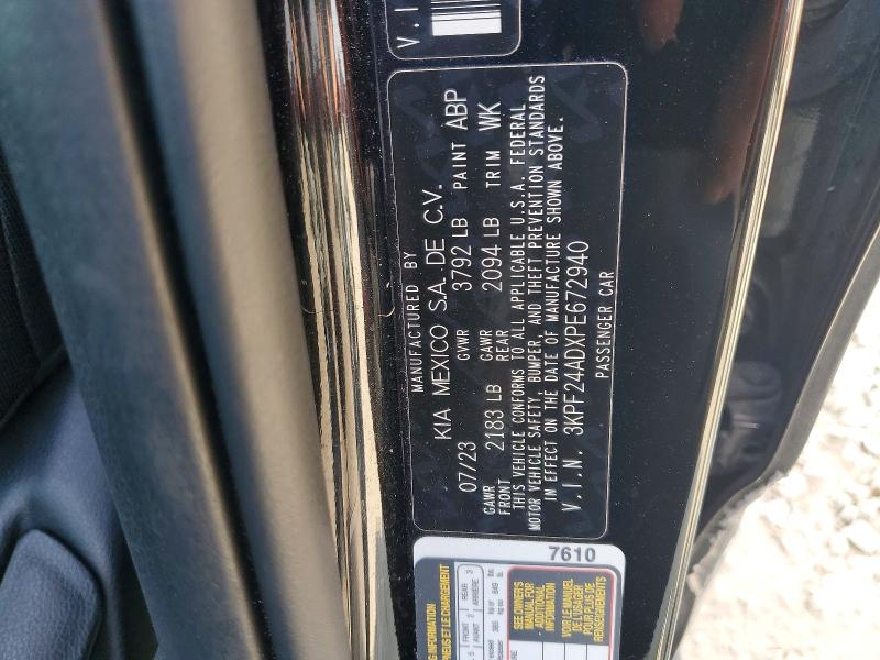 2023 Kia Forte მანქანა იყიდება აუქციონზე, vin: 3KPF24ADXPE672940, აუქციონის ნომერი: 48237096