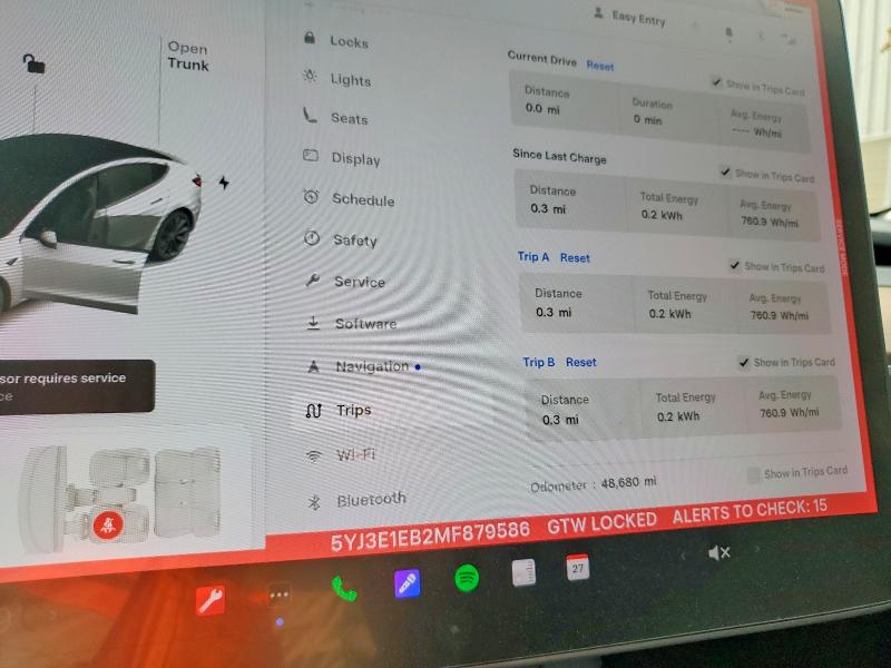 47206386 :رقم المزاد ، 5YJ3E1EB2MF879586 vin ، 2021 Tesla Model 3 مزاد بيع