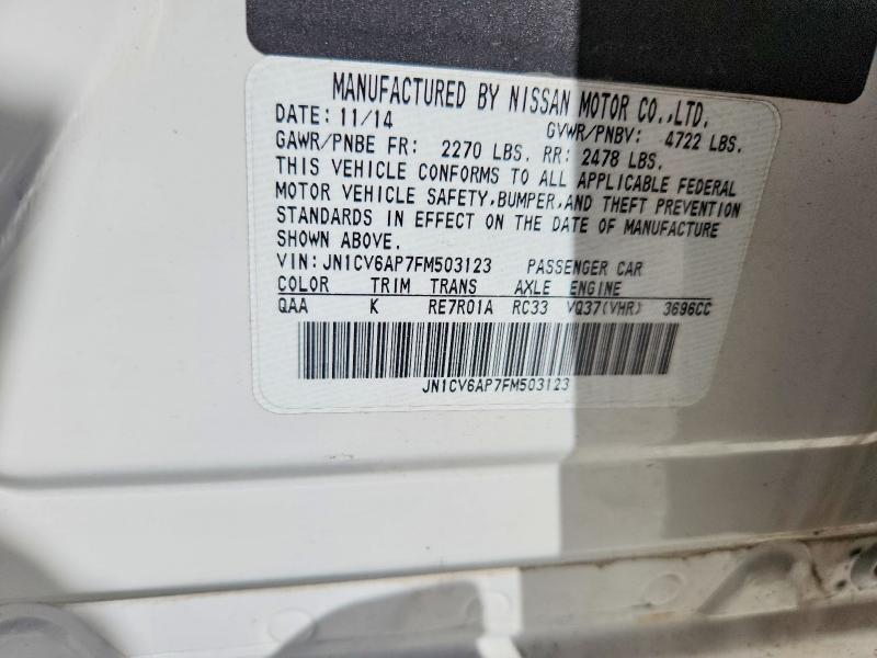 Aukcja sprzedaży 2015 Infiniti Q40, vin: JN1CV6AP7FM503123, numer aukcji: 46705516