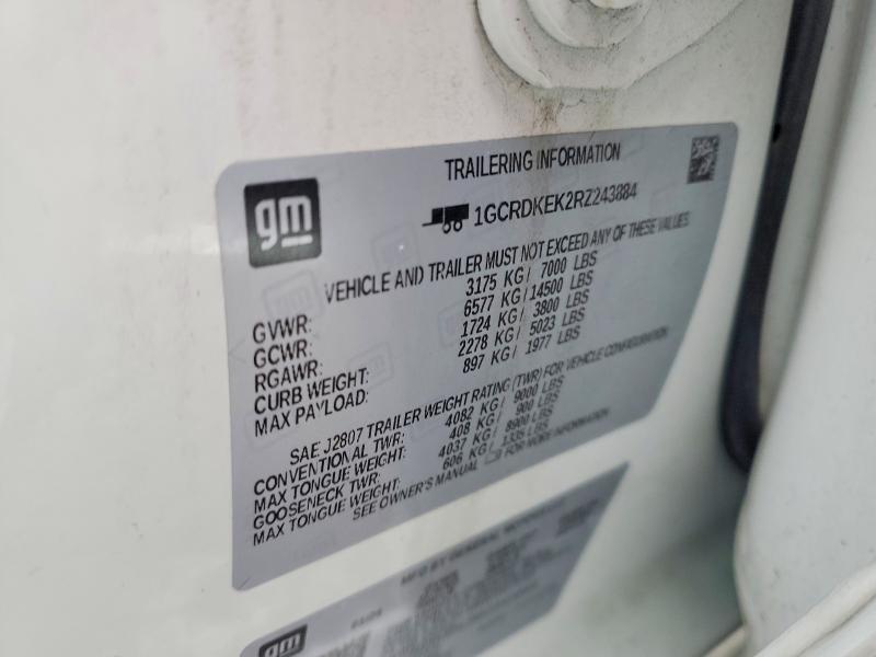 Aukcja sprzedaży 2024 Chevrolet Silverado, vin: 1GCRDKEK2RZ243884, numer aukcji: 79572065