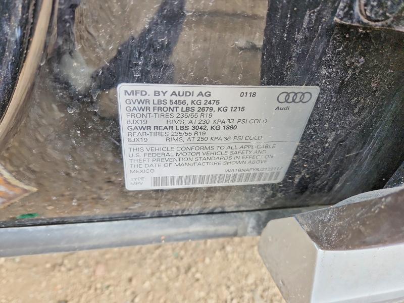 46950986 :رقم المزاد ، WA1BNAFY8J2122117 vin ، 2018 Audi Q5 مزاد بيع