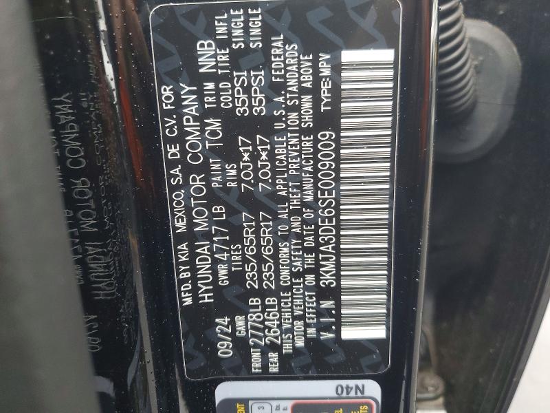 46058556 :رقم المزاد ، 3KMJA3DE6SE009009 vin ، 2025 Hyundai Tucson مزاد بيع