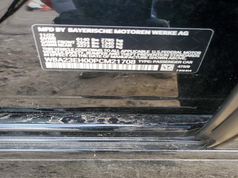2023 Bmw 740 მანქანა იყიდება აუქციონზე, vin: WBA23EH00PCM21708, აუქციონის ნომერი: 46496666