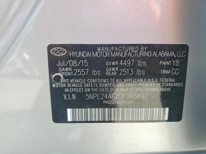 Продажа на аукционе авто 2016 Hyundai Sonata, vin: 5NPE24AF2GH265493, номер лота: 45699826