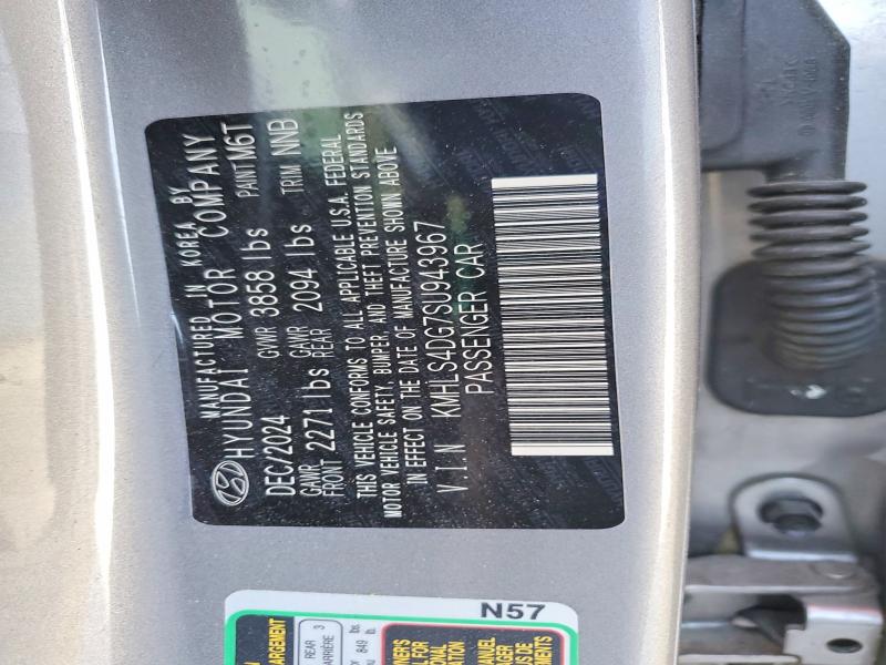 2025 Hyundai Elantra მანქანა იყიდება აუქციონზე, vin: KMHLS4DG7SU943967, აუქციონის ნომერი: 47528526