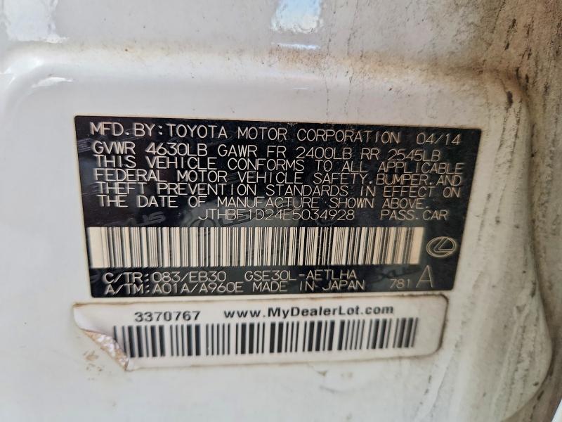41828276 :رقم المزاد ، JTHBF1D24E5034928 vin ، 2014 Lexus Is 250 مزاد بيع