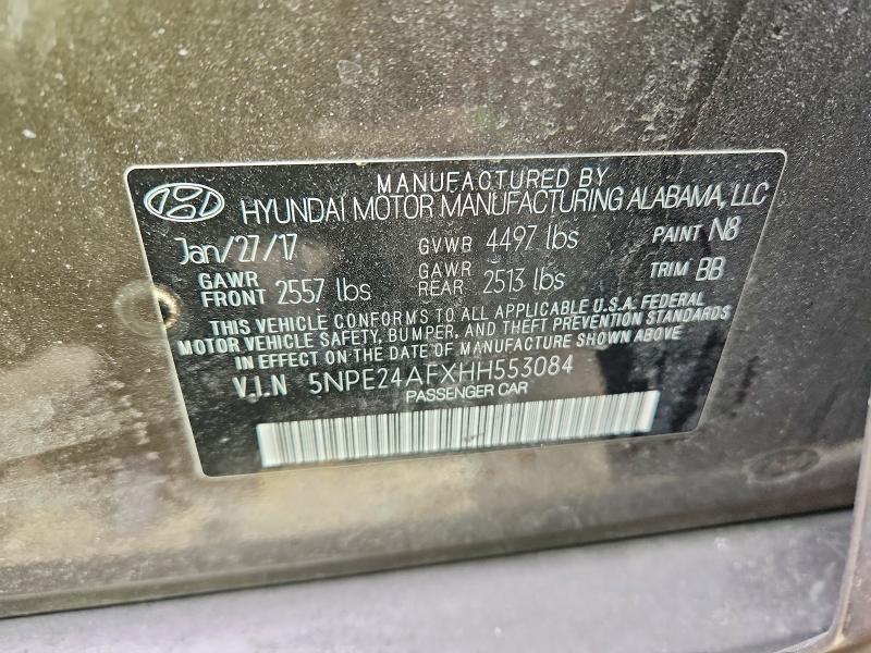 Продаж на аукціоні авто 2017 Hyundai Sonata, vin: 5NPE24AFXHH553084, номер лоту: 46438226