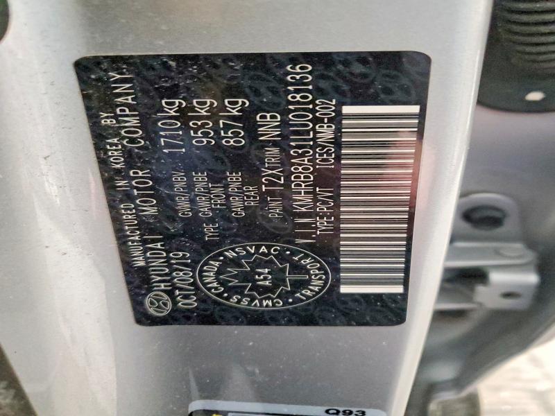 Продаж на аукціоні авто 2020 Hyundai Venue, vin: KMHRB8A31LU018136, номер лоту: 45529916