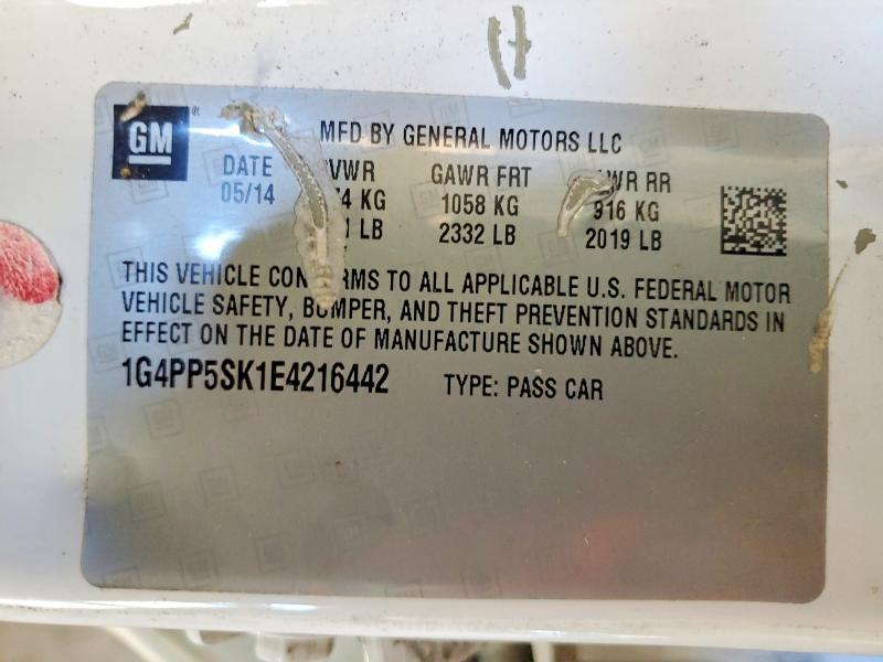47236176 :رقم المزاد ، 1G4PP5SK1E4216442 vin ، 2014 Buick Verano مزاد بيع