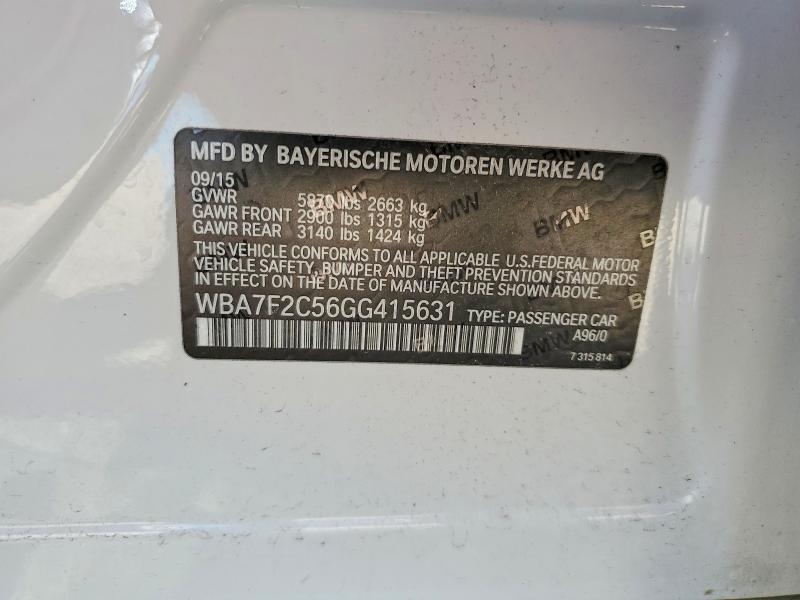 Aukcja sprzedaży 2016 Bmw 750, vin: WBA7F2C56GG415631, numer aukcji: 46957866