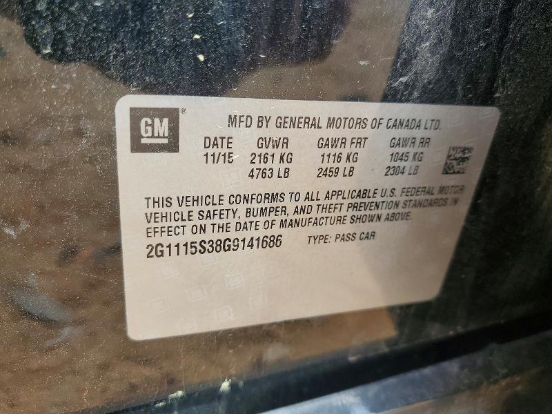 Aukcja sprzedaży 2016 Chevrolet Impala, vin: 2G1115S38G9141686, numer aukcji: 48130046
