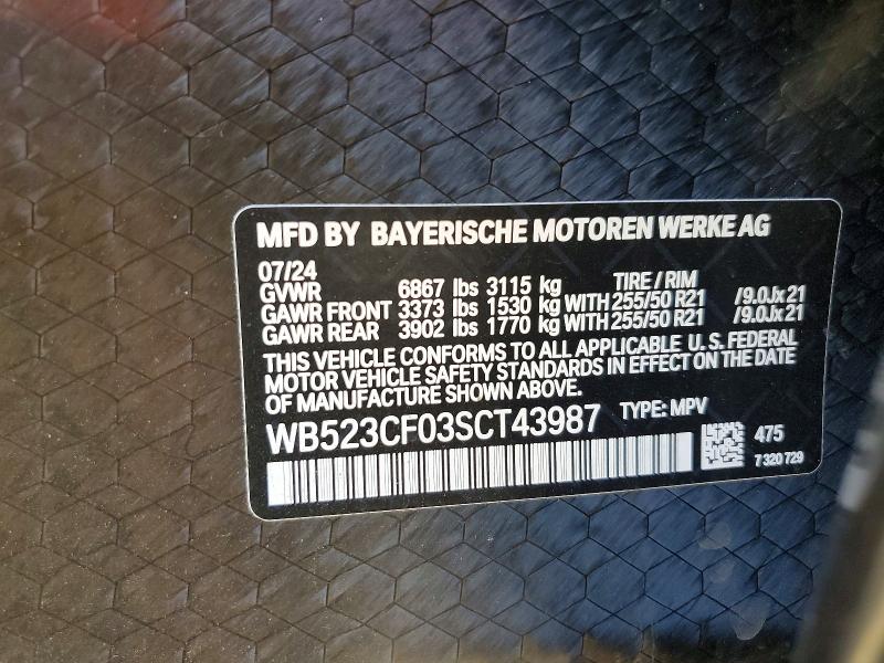 Aukcja sprzedaży 2025 Bmw Ix, vin: WB523CF03SCT43987, numer aukcji: 46425726