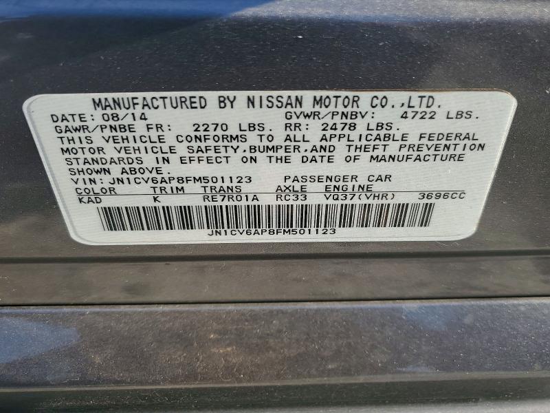 Aukcja sprzedaży 2015 Infiniti Q40, vin: JN1CV6AP8FM501123, numer aukcji: 79716005