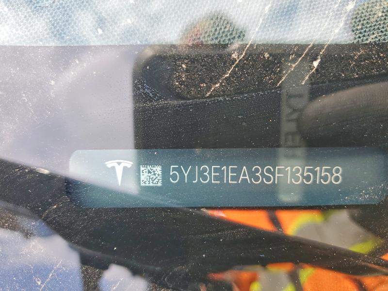 47348066 :رقم المزاد ، 5YJ3E1EA3SF135158 vin ، 2025 Tesla Model 3 مزاد بيع