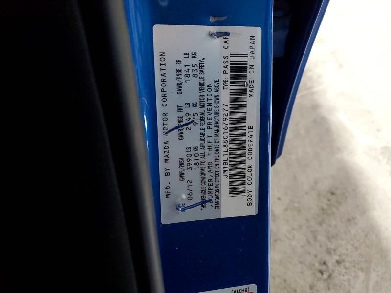 46951006 :رقم المزاد ، JM1BL1L88C1679277 vin ، 2012 Mazda 3 مزاد بيع