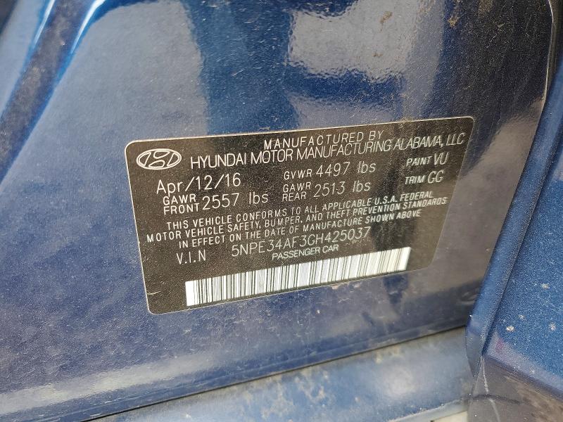 79245845 :رقم المزاد ، 5NPE34AF3GH425037 vin ، 2016 Hyundai Sonata مزاد بيع