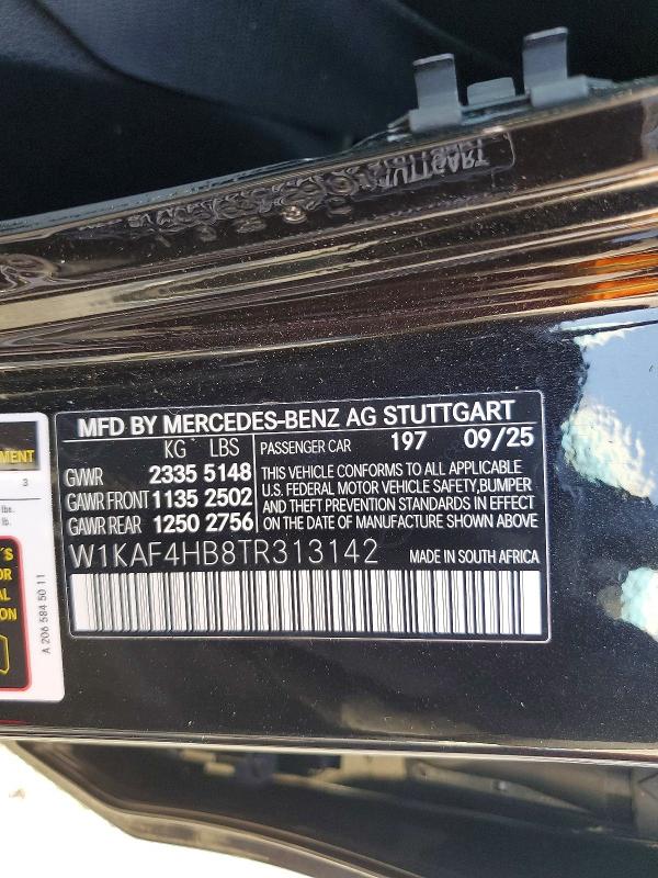 Продажа на аукционе авто 2026 Mercedes-benz C, vin: W1KAF4HB8TR313142, номер лота: 48062106