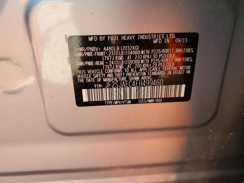 Aukcja sprzedaży 2014 Subaru Forester, vin: JF2SJAEC4EH499460, numer aukcji: 47471946