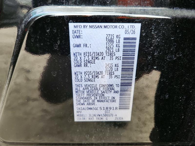 Aukcja sprzedaży 2016 Infiniti Qx60, vin: 5N1AL0MN5GC518918, numer aukcji: 47433296