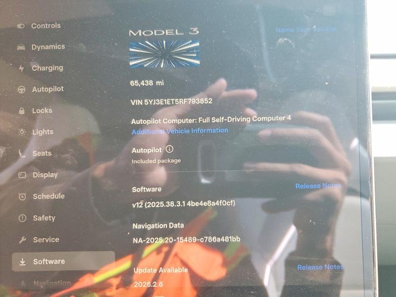 42055116 :رقم المزاد ، 5YJ3E1ET5RF793852 vin ، 2024 Tesla Model 3 مزاد بيع