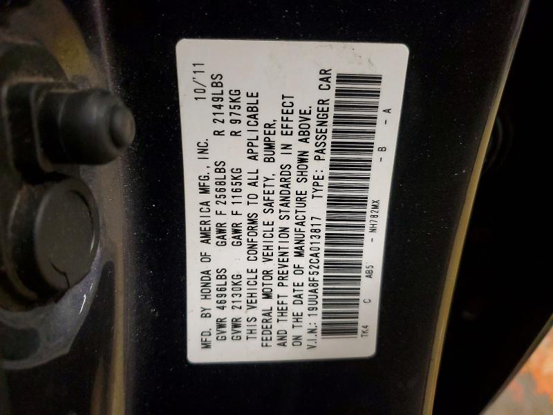 Продажа на аукционе авто 2012 Acura Tl, vin: 19UUA8F52CA013817, номер лота: 79230955