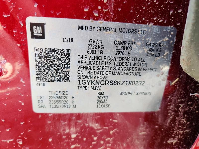 Aukcja sprzedaży 2019 Cadillac Xt5, vin: 1GYKNGRS8KZ180232, numer aukcji: 45451126