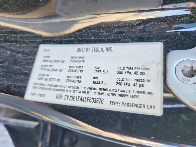 Aukcja sprzedaży 2020 Tesla Model 3, vin: 5YJ3E1EA4LF633676, numer aukcji: 41670476