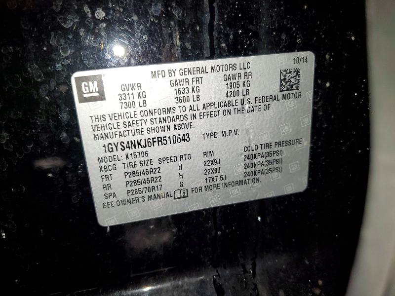 Aukcja sprzedaży 2015 Cadillac Escalade, vin: 1GYS4NKJ6FR510643, numer aukcji: 46347606