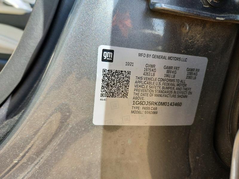 46102646 :رقم المزاد ، 1G6DJ5RK0M0143460 vin ، 2021 Cadillac Ct4 مزاد بيع