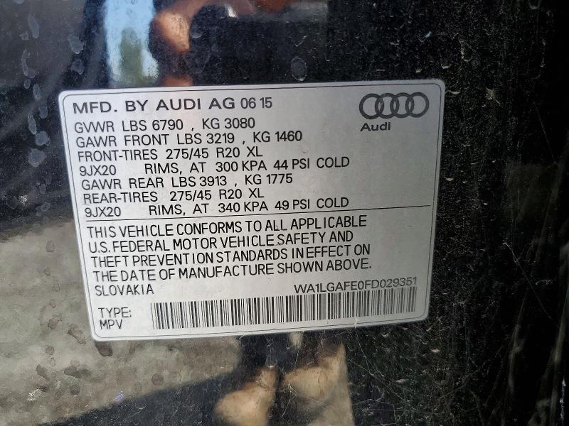 Aukcja sprzedaży 2015 Audi Q7, vin: WA1LGAFE0FD029351, numer aukcji: 47374396