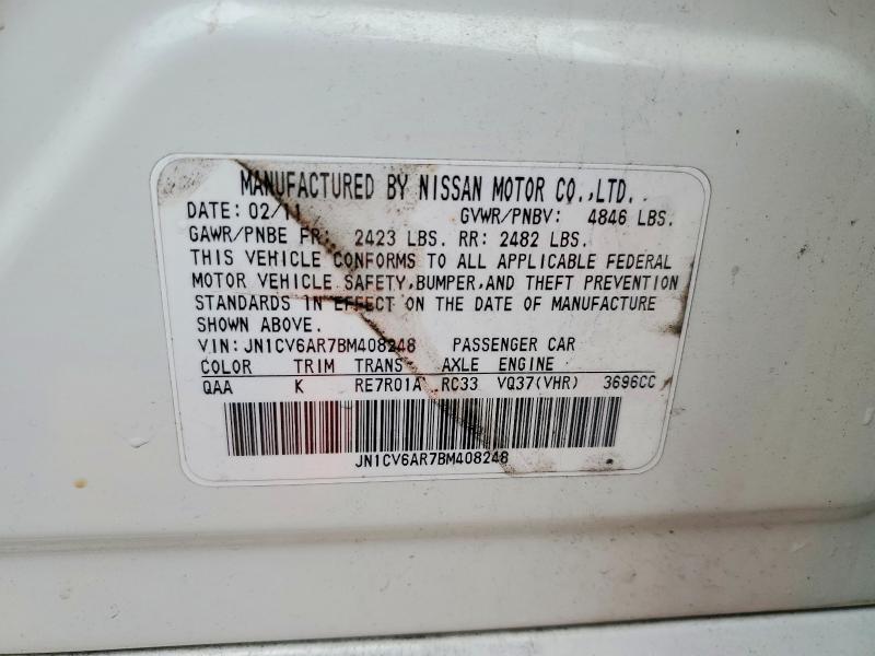 78603815 :رقم المزاد ، JN1CV6AR7BM408248 vin ، 2011 Infiniti G37 مزاد بيع