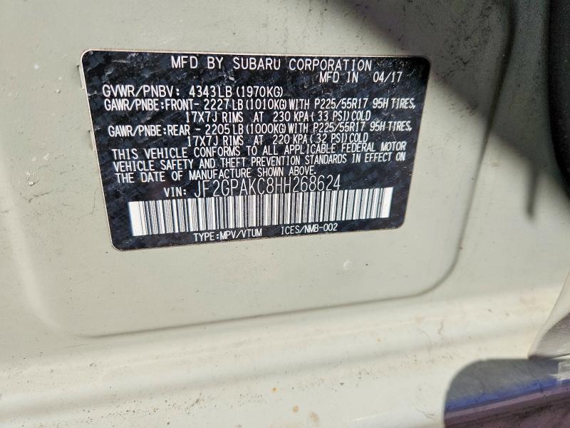Продажа на аукционе авто 2017 Subaru Crosstrek, vin: JF2GPAKC8HH268624, номер лота: 46808426