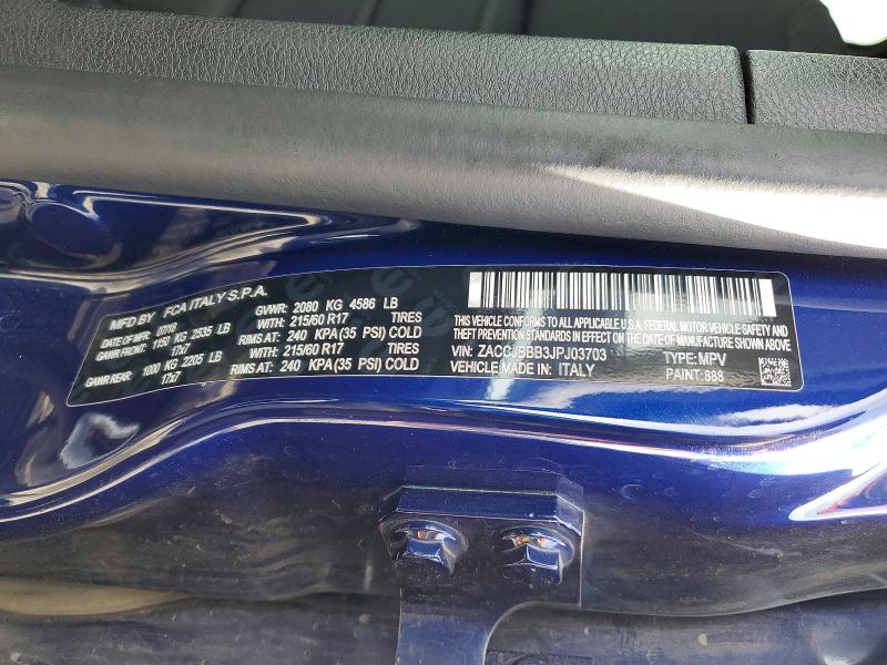 Auction sale of the 2018 Jeep Renegade, vin: ZACCJBBB3JPJ03703, lot number: 41604606