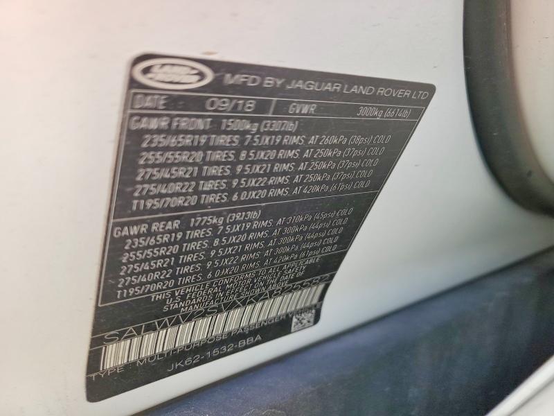 2019 Land Rover Range Rover Sport მანქანა იყიდება აუქციონზე, vin: SALWV2SVXKA825582, აუქციონის ნომერი: 79305615