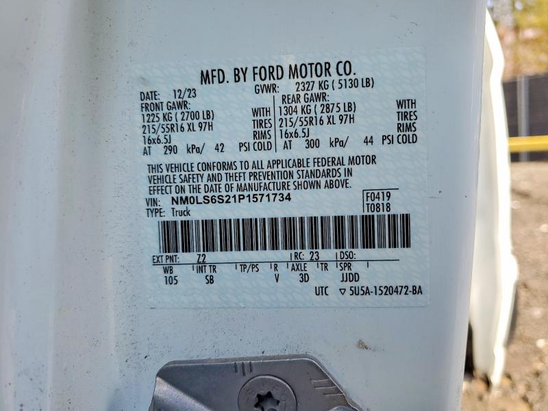 79922685 :رقم المزاد ، NM0LS6S21P1571734 vin ، 2023 Ford Transit Connect مزاد بيع