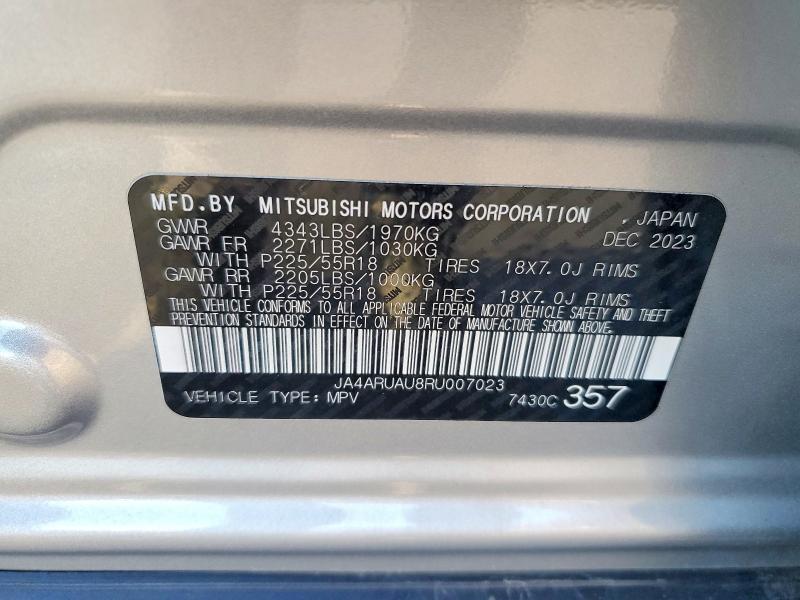 Продаж на аукціоні авто 2024 Mitsubishi Outlander Sport, vin: JA4ARUAU8RU007023, номер лоту: 78741555