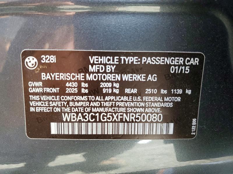 Продаж на аукціоні авто 2015 Bmw 328, vin: WBA3C1G5XFNR50080, номер лоту: 47547116