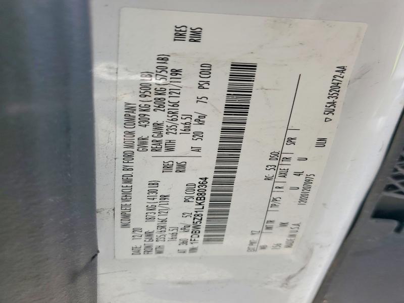 Продаж на аукціоні авто 2020 Ford Transit, vin: 1FDBW5Z81LKB80364, номер лоту: 79990185
