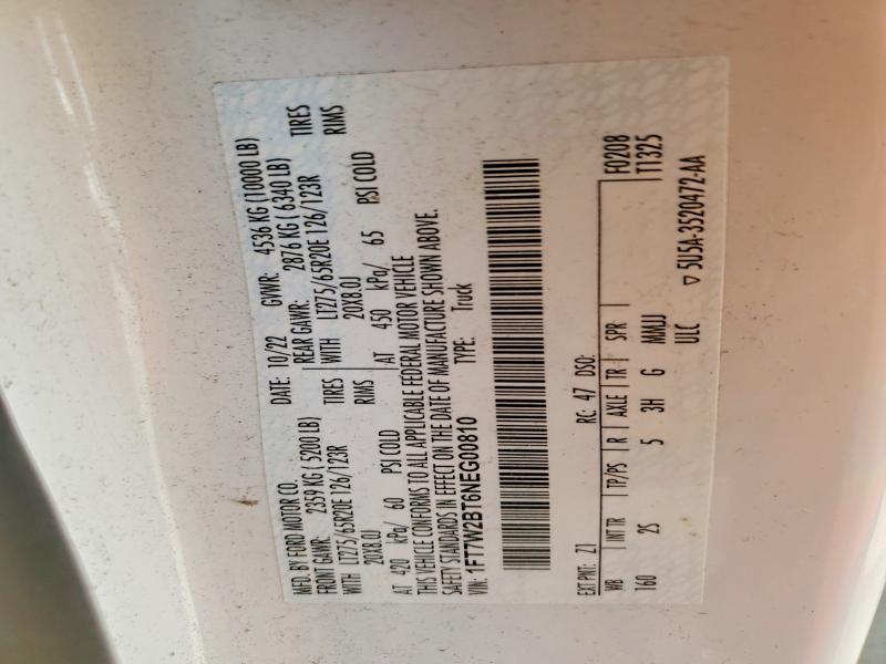 Aukcja sprzedaży 2022 Ford F250, vin: 1FT7W2BT6NEG00810, numer aukcji: 47970396