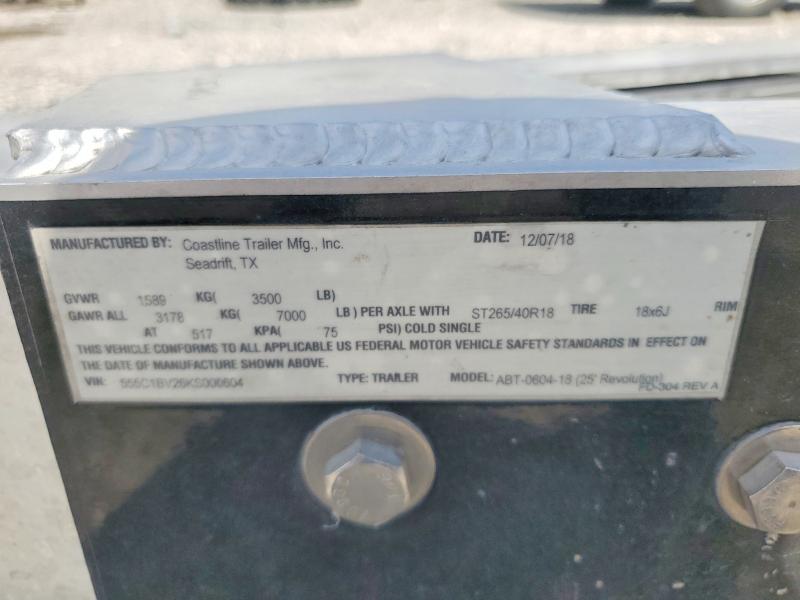 Продаж на аукціоні авто 2019 Coas Trailer, vin: 555C1BV26KS000604, номер лоту: 47359196