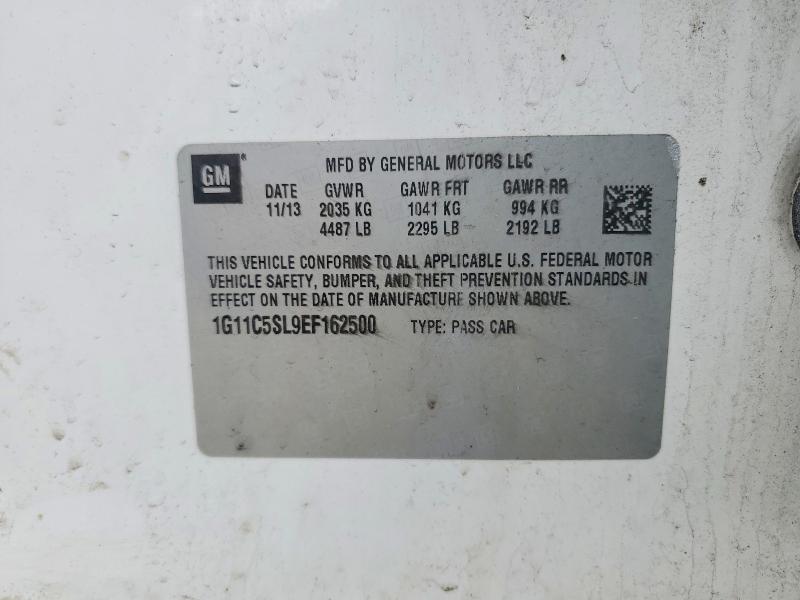 41970466 :رقم المزاد ، 1G11C5SL9EF162500 vin ، 2014 Chevrolet Malibu مزاد بيع