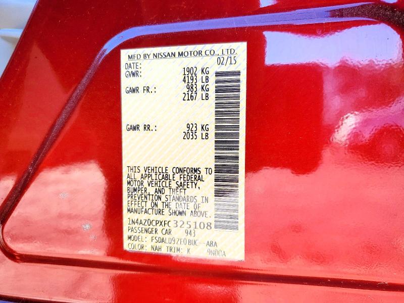 Продажа на аукционе авто 2015 Nissan Leaf, vin: 1N4AZ0CPXFC325108, номер лота: 46208616
