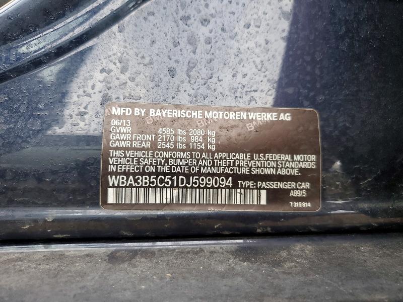 46365776 :رقم المزاد ، WBA3B5C51DJ599094 vin ، 2013 Bmw 328 مزاد بيع